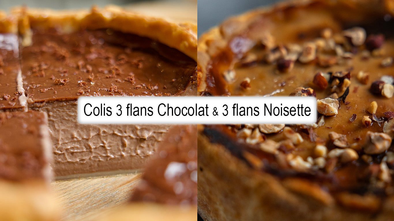 Colis de 3 flans noisette & 3 flans chocolat